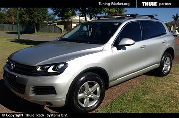 Багажник Thule на аэродинамических дугах для Volkswagen Touareg - ОбвесКарРу VIN: 969-757. 