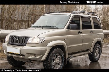 Багажник Thule SquareBar на стальных дугах для UAZ Patriot - ОбвесКарРу VIN: 762-757. 