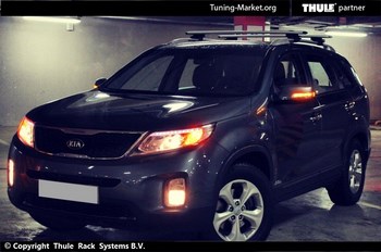 Багажник Thule WingBar на аэродинамических дугах для Kia Sorento - ОбвесКарРу VIN: 969-757. 