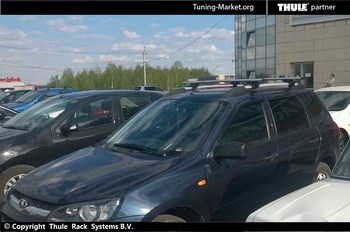 Багажник Thule WingBar на аэродинамических дугах для Lada Kalina 1117 - ОбвесКарРу VIN: 960-757. 
