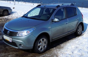 Багажные поперечины для рейлингов Renault Sandero (2009-2014) - ОбвесКарРу VIN: 2087-АП-11. 