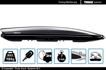 Бокс на крышу Thule Dynamic L 900 глянцевый черный (235x94x35 см) - ОбвесКарРу VIN: 6129 / 612900. 