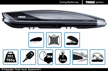 Бокс на крышу Thule Excellence XT 6119T титан/черный (218x94x40 см) - ОбвесКарРу VIN: 6119-7 / 611907. 