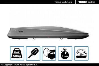 Бокс на крышу Thule Touring Sport 600 титан/серый (190x63x36 см) - ОбвесКарРу VIN: TH6346 / 634600 / 6346. 