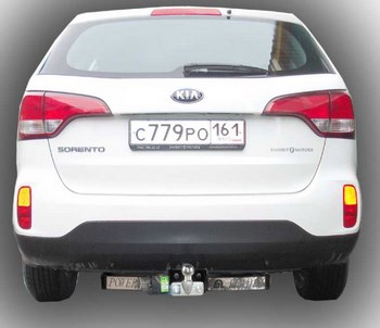 Фиксированный фаркоп Leader Plus с нержавеющей пластиной для KIA Sorento - ОбвесКарРу VIN: H224-F(N). 