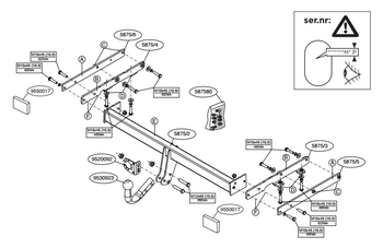 Фиксированный фаркоп Thule Brink для Nissan Note - ОбвесКарРу VIN: 587500. 