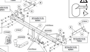 Фиксированный фаркоп Thule Brink для Mercedes CLA - ОбвесКарРу VIN: 576500. 