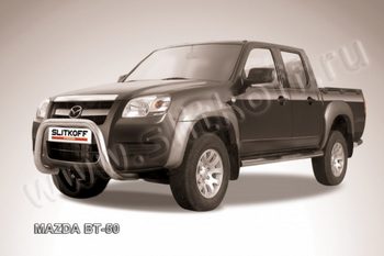 Кенгурятник d76 низкий мини SLITKOFF для Mazda BT-50 - ОбвесКарРу VIN: MZB003. 