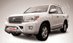 Кенгурятник d76 низкий широкий с перемычкой SLITKOFF для Toyota Land Cruiser 200