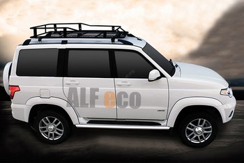 Корзина Alfeco на УАЗ Patriot с сеткой и креплениями на рейлинги - ОбвесКарРу VIN: UAZ-39.003. 