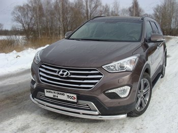 Передняя защита для Hyundai Grand Santa Fe (2014-2015) - ОбвесКарРу VIN: HYUNSFGR14-03. 