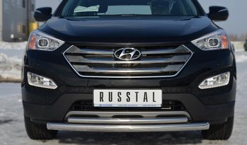 Передняя защита для Hyundai Santa Fe (2012-2015) - ОбвесКарРу VIN: HSFZ-001215. 