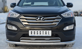 Передняя защита для Hyundai Santa Fe (2012-2015) - ОбвесКарРу VIN: HSFZ-001220. 
