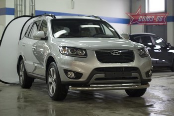Передняя защита для Hyundai Santa Fe (2010-2012) - ОбвесКарРу VIN: HYSF.48.1432. 