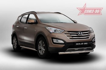 Передняя защита для Hyundai Santa Fe (2012-2015) - ОбвесКарРу VIN: HYSF.48.1651. 