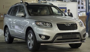 Передняя защита для Hyundai Santa Fe (2010-2012) - ОбвесКарРу VIN: HYSF.48.1430. 