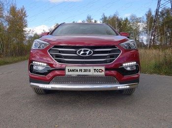 Передняя защита для Hyundai Santa Fe Premium (2015-) - ОбвесКарРу VIN: HYUNSF4WD15-03. 