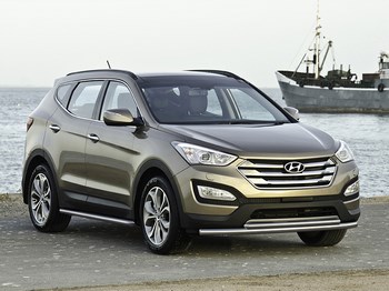 Передняя защита для Hyundai Santa Fe (2012-2015) - ОбвесКарРу VIN: Antek-HYSF.48.1146. 