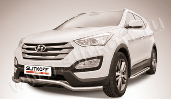 Передняя защита для Hyundai Santa Fe (2012-2015) - ОбвесКарРу VIN: HSFT12-001. 