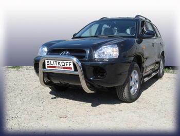 Передняя защита для Hyundai Santa Fe (2000-2012) - ОбвесКарРу VIN: HSFT004. 