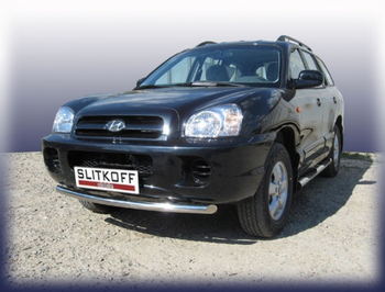 Передняя защита для Hyundai Santa Fe (2000-2012) - ОбвесКарРу VIN: HSFT009. 