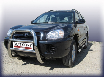 Передняя защита для Hyundai Santa Fe (2000-2012) - ОбвесКарРу VIN: HSFT002. 