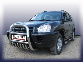 Передняя защита для Hyundai Santa Fe (2000-2012) - ОбвесКарРу VIN: HSFT001. 