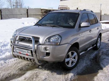 Передняя защита для Hyundai Tucson (2004-2009) - ОбвесКарРу VIN: HT003. 