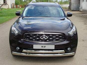 Передняя защита для Infiniti FX37 (2008-2013) - ОбвесКарРу VIN: INFFX37-01. 