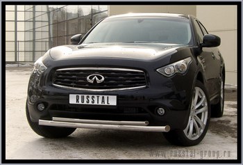 Передняя защита для Infiniti FX50 (2008-2013) - ОбвесКарРу VIN: IFZ-000285. 