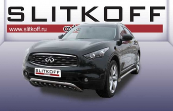 Передняя защита для Infiniti FX50 (2008-2013) - ОбвесКарРу VIN: IN.FX005. 