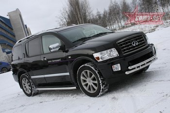 Передняя защита для Infiniti QX56 (2004-2010) - ОбвесКарРу VIN: INFQ.48.0616. 