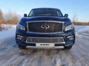 Передняя защита для Infiniti QX80 (2013-н.в.) - ОбвесКарРу VIN: INFQX8014-01. 