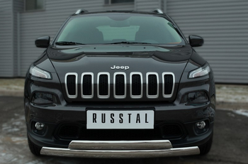 Передняя защита для Jeep Cherokee (2013-2015) - ОбвесКарРу VIN: JCZ-001983. 