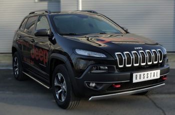 Передняя защита для Jeep Cherokee Trailhawk (2013-2015) - ОбвесКарРу VIN: JCZ-001994. 