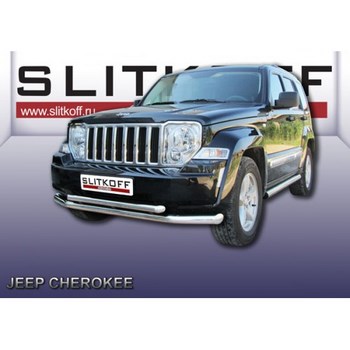 Передняя защита для Jeep Cherokee (2007-2012) - ОбвесКарРу VIN: JCH12-001. 