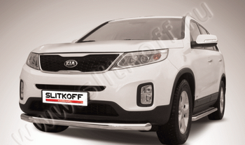 Передняя защита для Kia Sorento (2012-2015) - ОбвесКарРу VIN: KS13-002. 