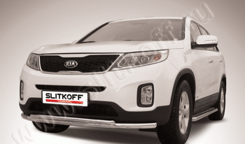 Передняя защита для Kia Sorento (2012-2015) - ОбвесКарРу VIN: KS13-003. 