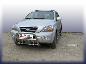 Передняя защита для Kia Sorento (2006-2009) - ОбвесКарРу VIN: KSR003. 
