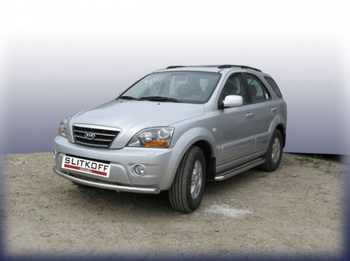Передняя защита для Kia Sorento (2006-2009) - ОбвесКарРу VIN: KSR006. 