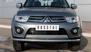 Передняя защита для Mitsubishi L200 (2014-2015) - ОбвесКарРу VIN: MLZ-002036. 