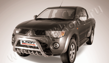 Передняя защита для Mitsubishi L200 (2006-2009) - ОбвесКарРу VIN: ML003. 