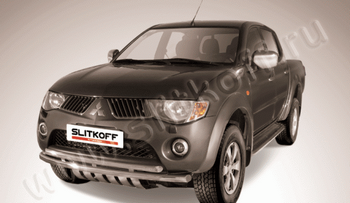 Передняя защита для Mitsubishi L200 (2006-2009) - ОбвесКарРу VIN: ML009. 