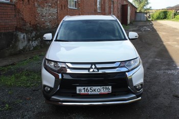 Передняя защита для Mitsubishi Outlander (2015-) - ОбвесКарРу VIN: MITOUT-15.02. 