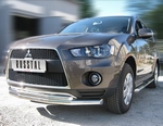 Передняя защита для Mitsubishi Outlander XL (2009-2012)