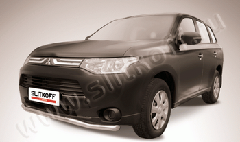 Передняя защита для Mitsubishi Outlander (2012-2015) - ОбвесКарРу VIN: MOUT13-001. 