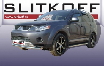 Передняя защита для Mitsubishi Outlander XL (2006-2009) - ОбвесКарРу VIN: MXL007. 