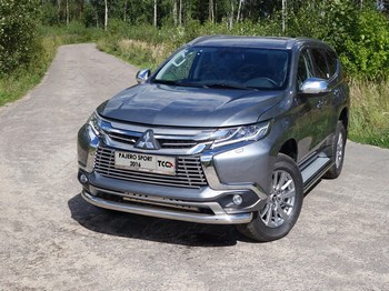 Передняя защита для Mitsubishi Pajero Sport (2016-н.в.) - ОбвесКарРу VIN: MITPASPOR16-19. 