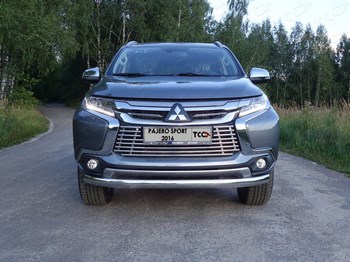 Передняя защита для Mitsubishi Pajero Sport (2016-н.в.) - ОбвесКарРу VIN: MITPASPOR16-17. 