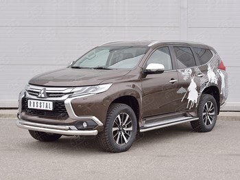 Передняя защита для Mitsubishi Pajero Sport - ОбвесКарРу VIN: MPJSZ-002482. 